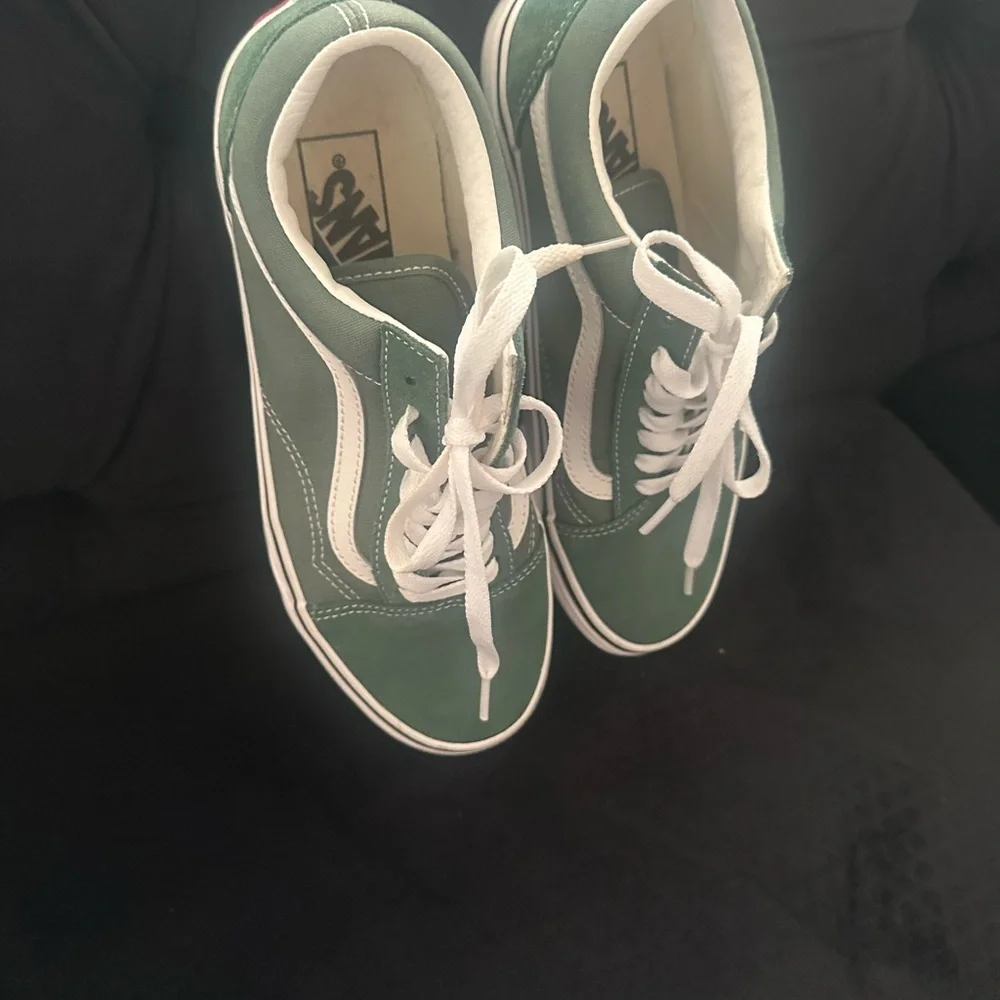 Vans Green and White Low-Top Sneakers/unisex - Picture 2 of 5